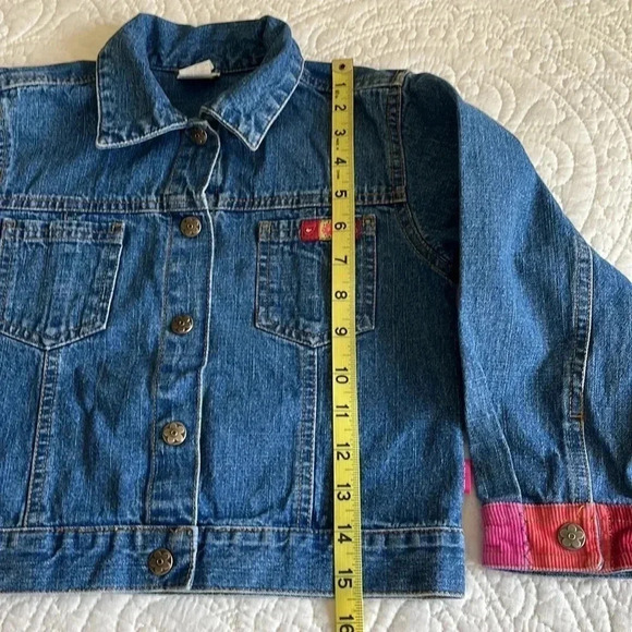 Floral Embroidered Girl’s Jeans  Denim Snap Jacket + Cotton Dress Size 6 Set - Picture 7 of 16